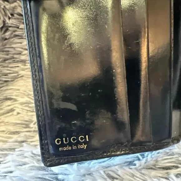 Vintage Gucci By Tom Ford 1998 black patent leather wallet - EUC - Picture 3 of 11